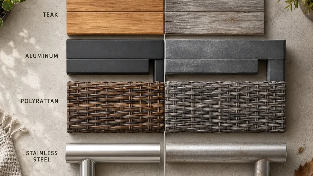 Gartenmöbel Materialien Vergleich: Teakholz, Aluminium, Polyrattan, Edelstahl