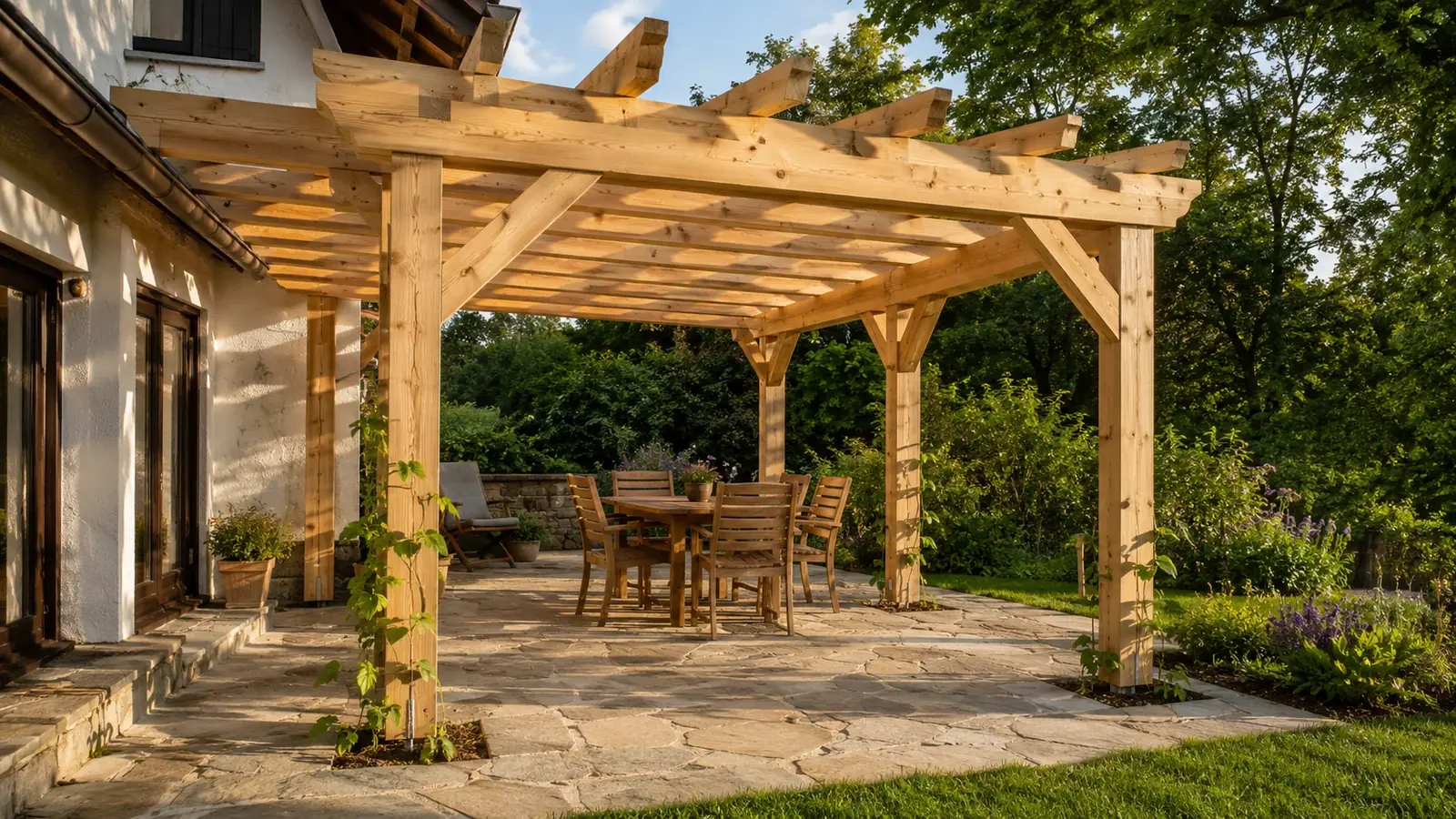 Pergola bauen Anleitung im Garten