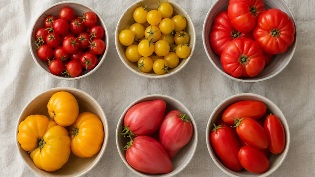 Verschiedene Tomatensorten von Cocktail bis Fleischtomate
