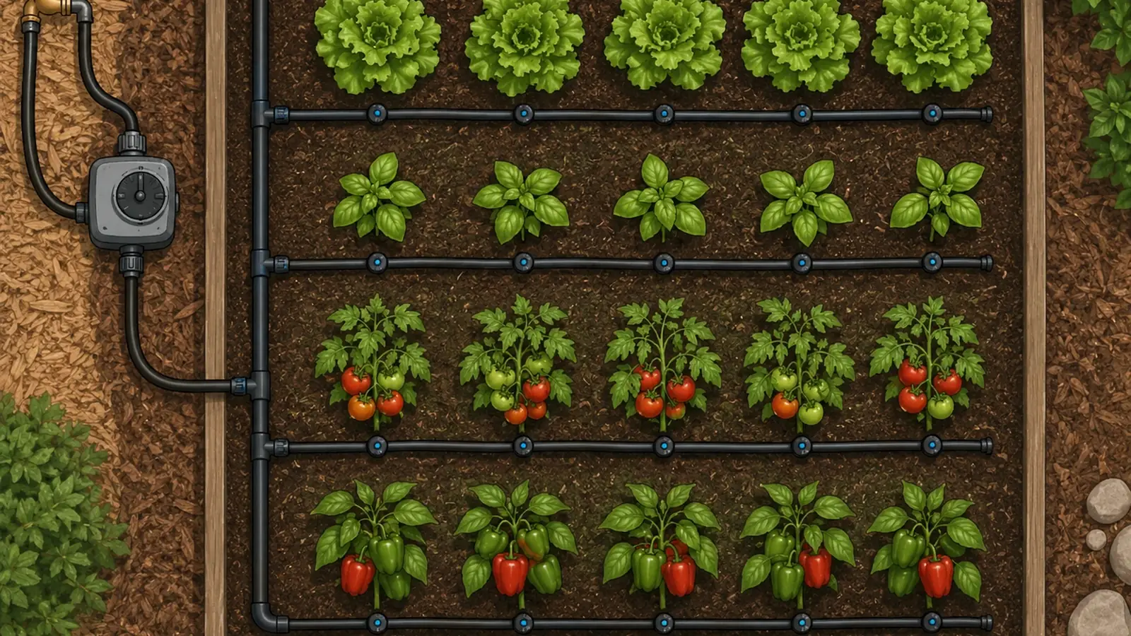 Tropfbewässerung installieren im Garten